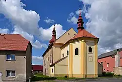 Presbytář a jižní strana kostela