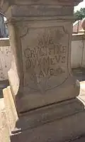 Chronogram na kříži u kostela v Rajnochovicích