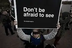 Manifestace na podporu zatčeného Denise Siňjakova, Petrohrad, foto: Valja Egoršin, 13. října 2013