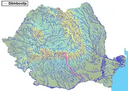 tok řeky na mapě Rumunska