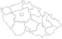 Mapa s vyznačeným povodím Řečičky