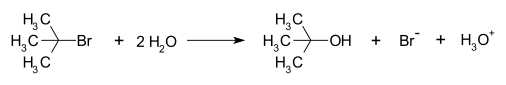 Souhrn hydrolýzy terc-butylbromidu