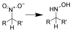 Redukce nitroalkanu na hydroxylamin