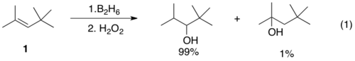 Regiospecifická hydroborace boranem