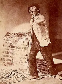 Oscar Gustav Rejlander: Kamelot; chlapec prodává noviny Pall Mall Gazette, z cyklu Děti z ulice, 1871