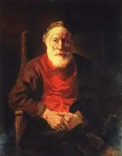 Rembrandt – Starý muž v křesle (1654)