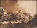 Rembrandt, Chalupy pod bouřkovým mrakem, asi 1635