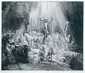 Rembrandt: Tři kříže, kresba 1653