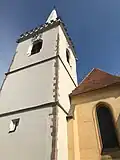 Věž komínského kostela