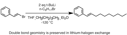 Zachování stereochemie při lithium-halogenové výměně