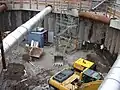 Stavba tunelu pod jezerem v červenci 2011