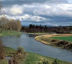 řeka z Mertoun House poblíž St Boswells