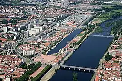 Letecký pohled na město