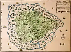 Mapa nedotčeného ostrova Rodrigues