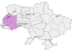 Latinská arcidiecéze lvovská na mapě