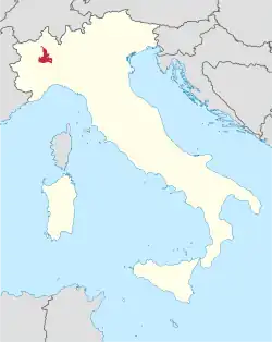 Arcidiecéze Vercelli na mapě