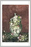 Roses négligemment jetées sur un vase