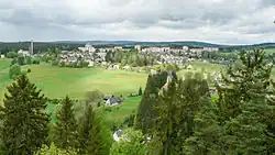 Pohled na město z přírodní památky Varhany
