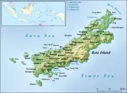 Mapa ostrova Roti
