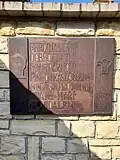 Pamětní deska věnovaná císaři Ferdinandu I.Dobrotivému za významný podíl na záchraně rotundy sv. Máří Magdalény.
