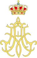 Jedna z variant královského monogramu Alberta I. Belgického