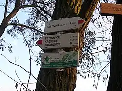 rozcestník Hostivařská přehrada