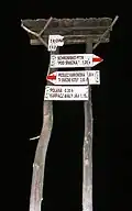 Značení magistrály na Poledním kameni v Krkonoších (1420 m)