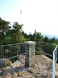 Rozhledna na Nebelsteinu a její nejvyšší bod.