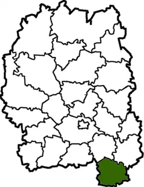 Poloha rajónu v Žytomyrské oblasti