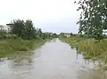 Řeka Troja v Ketři po intenzivních dešťových srážkách v září 2007