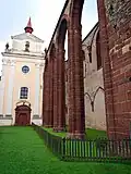 Sázavský klášter, zbytky gotické klenby klášterního kostela sv. Prokopa