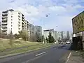 Východní část sídliště Mládeže v pohledu z Práčské ulice