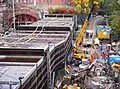 Betonáž hloubené části napojení na stanici Södra v říjnu 2013