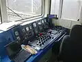Stanoviště strojvedoucího na modernizované lokomotivě