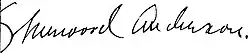 Sherwood Anderson – podpis