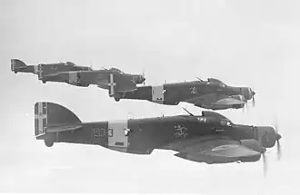 SM.79 193. letky při náletu na Maltu v roce 1941