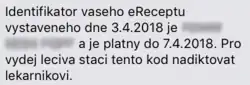 SMS formát eReceptu