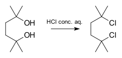 Příprava 2,5-dichlor-2,5-dimethylhexanu SN1 reakcí