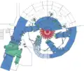 Půdorys instalace Peltonovy turbíny (courtesy Voith Siemens Hydro Power Generation)