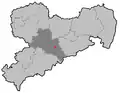 Poloha města Freiberg