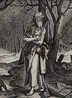 Svatý Dominik Loricatus (rytina, Maerten de Vos)