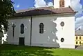 Pohled od východu na loď kostela