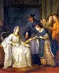 Saint Louis, roi de France, remettant la regence a sa mere Blanche de Castille