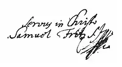 Samuel Fritz – podpis