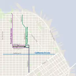 Mapa linek lanové tramvaje