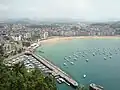 přístav, pláž La Concha a ve středu Centro
