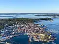 Přístav Sandhamn na ostrově Sandön