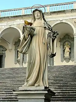 Socha sv. Scholastiky v arciopatství Montecassino