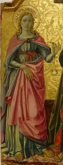 Svatá Mustiola z triptychu v Perugii (1475)
