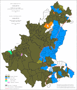 Etnická struktura Sarajeva podle sídel 2013
